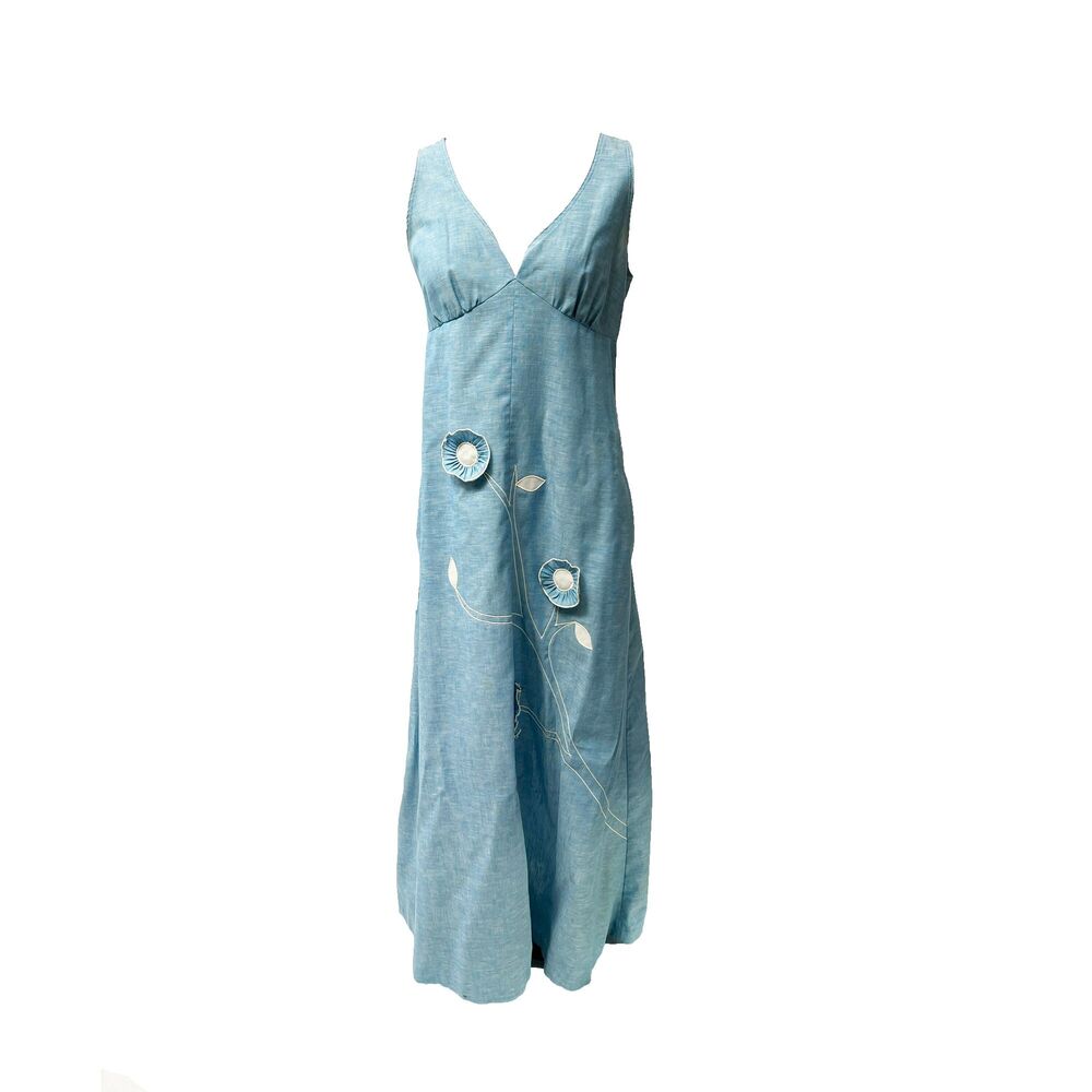 1970s Concept 70s Swirl A-Line Maxi Hostess Dress